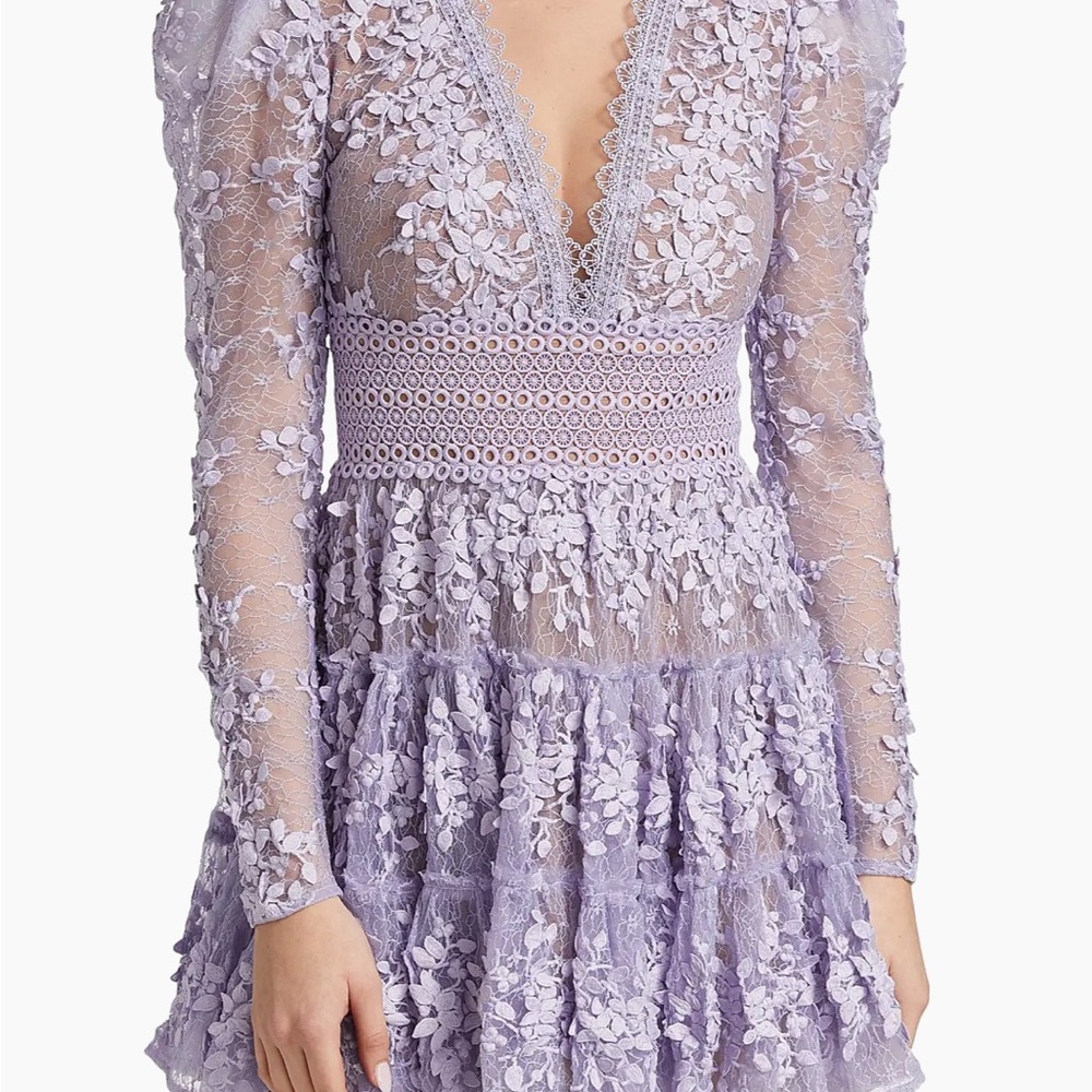 Bronx and Banco Lavender Lace Mini Dress